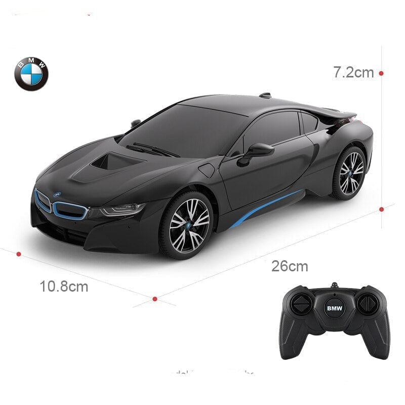 SAMOCHOD-ZDALNIE-STEROWANY® BMW i8 Samochód zdalnie sterowany na płaską podłogę Czarny