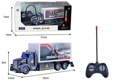 SAMOCHOD-ZDALNIE-STEROWANY® Duża ciężarówka Policyjna | Zabawka na dwór zdalnie sterowana