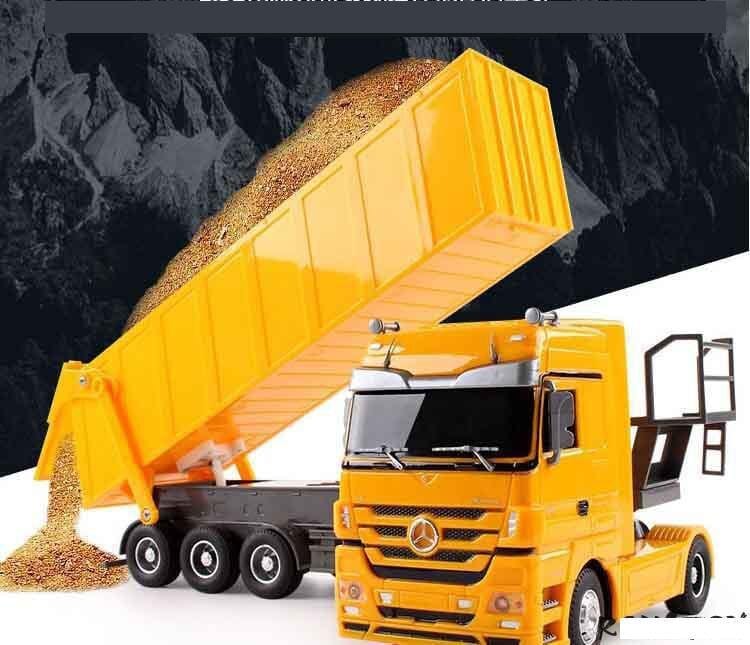 SAMOCHOD-ZDALNIE-STEROWANY® Duża zdalnie sterowana ciężarówka Transportowa Żółta wywrotka