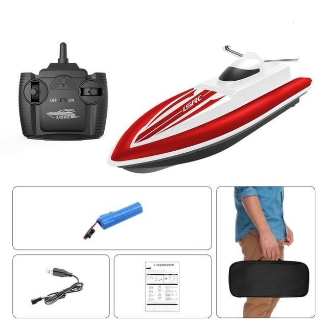 SAMOCHOD-ZDALNIE-STEROWANY® Elektryczna łódź zdalnie sterowana Czerwony / 1 bateria