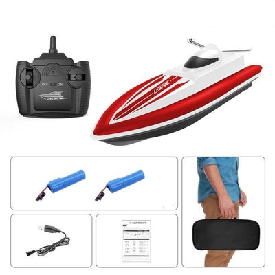 SAMOCHOD-ZDALNIE-STEROWANY® Elektryczna łódź zdalnie sterowana Czerwony / 2 baterie