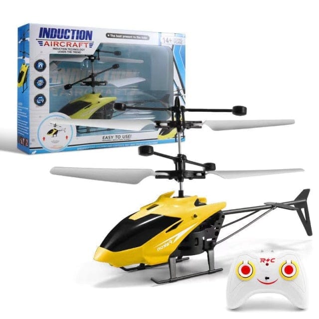 SAMOCHOD-ZDALNIE-STEROWANY® Helikopter zdalnie sterowany dla dzieci Żółty