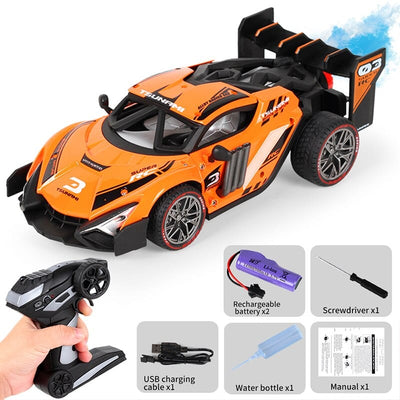 SAMOCHOD-ZDALNIE-STEROWANY® Samochód zdalnie sterowany Bugatti 1:18 Pomarańczowy / 2 baterie